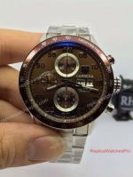 Copy Tag Heuer Carrera Calibre 16 100Meters Chronograph Automatic Watch SS Coffee Brown Dial